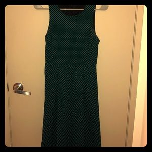 Blue and green polka dot dress